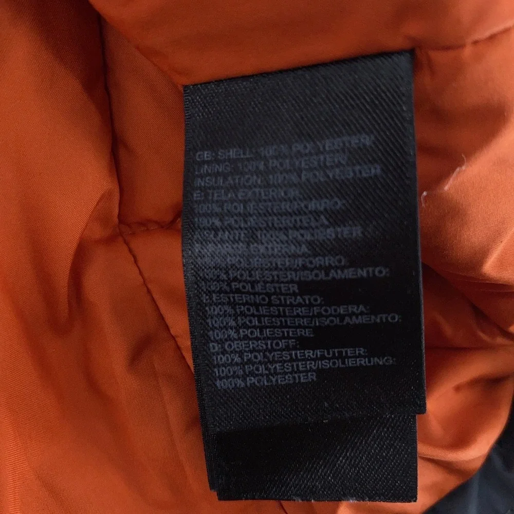 North Face Quilted Jacket Mens XS Gray Orange Full Zip Insulated‎ Outdoors F15